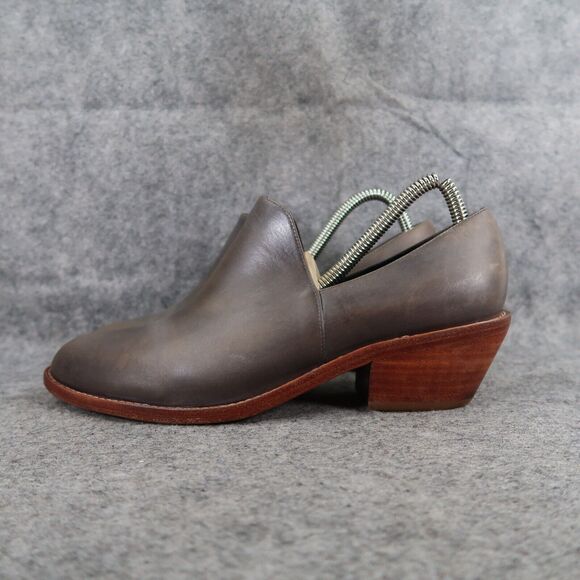 Fortress of Inca Shoes Womens 38 Bootie Madeline Leather Grey Slip On Block Heel - Picture 4 of 15